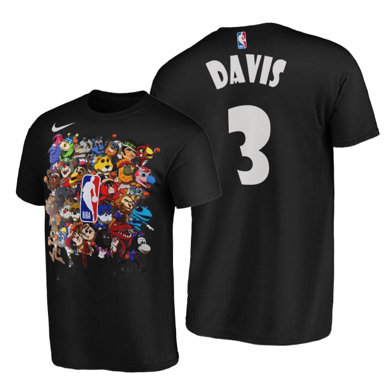 Men's Los Angeles Lakers Anthony Davis #3 NBA 2020 New Season Mascot Power Player Whole New Game Black Basketball T-Shirt HBT8383BH